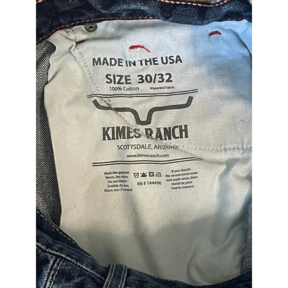 Men's Kimes Ranch Straight Jeans Waist 30 Blue with Red Accents - Picture 4 of 6